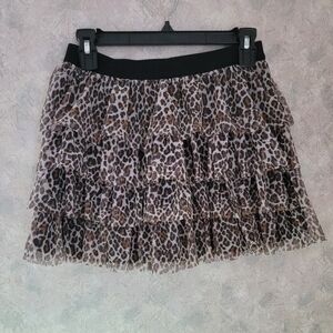Justice Black Girls Leapord/Cheeta Print Skirt